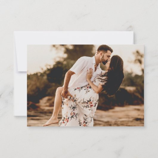 素朴Script Photoモダン結婚の 出欠カード (裏面)