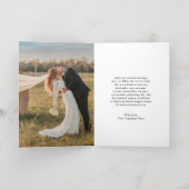 素朴Script Photo's モダン結婚 Thank You 箔グリーティングカード (内側レイダウン)