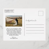 素朴Script Photo's モダン結婚 Thank You 箔招待状ポストカード (裏面)