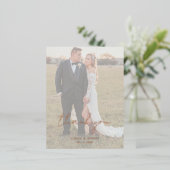 素朴Script Photo's モダン結婚 Thank You 箔招待状ポストカード (立ち正面)