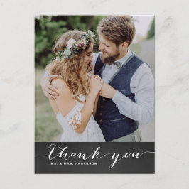 素朴Script's結婚 Vertical Thank Youポストカード ポストカード