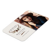 素朴stagおよびフローラ大学院パーティー写真招待状 マグネット (左側)