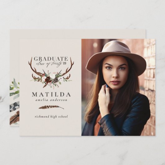 素朴stagとフローラ大学院写真の発表 セーブザデート (正面/裏面)