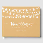 素朴String Lights黄色の書結婚道 ゲストブック (正面)