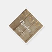 素朴String Lights on フェイク Woodブライダルシャワー スタンダードカクテルナプキン (角)