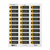 素朴Sunflowersエレガント Chalkboard RSVP返信 ラベル (フルシート)