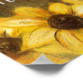 素朴Sunflowers Monogramへようこそ結婚 ポスター (角)