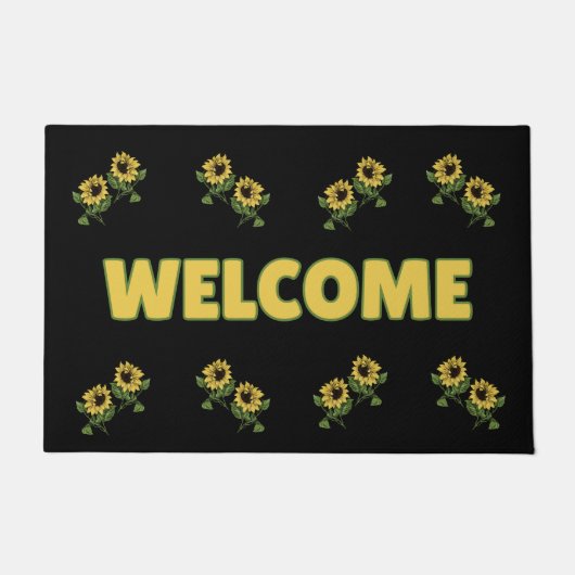 素朴Sunflowers Welcome by mcful Doormat ドアマット (正面)