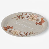 素朴Taupe紅葉ハッピーサンクスギビング ペーパープレート (アングル)