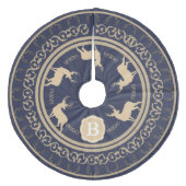 素朴Taupe Deer〔雄ジカの〕枝角&Bucks |モノグラム フリース ツリースカート (正面)