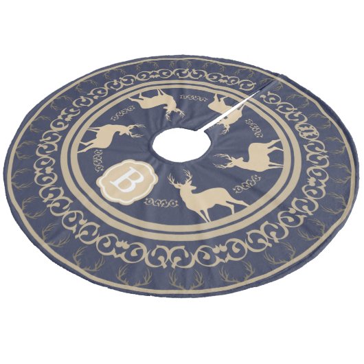 素朴Taupe Deer〔雄ジカの〕枝角&Bucks |モノグラム フリース ツリースカート (アングル)