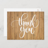 素朴Thank Brown Country Wood Weddingパーティー ポストカード (正面/裏面)
