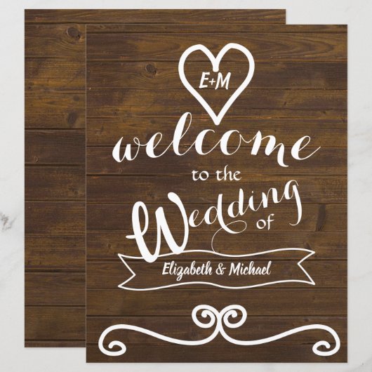 素朴Welcomeの結婚Sign Chalkboard Budget (正面/裏面)