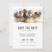 素朴Wild Horses Ranch Equestrian Photo 結婚's セーブザデート (正面)
