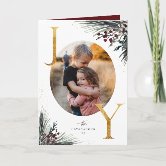 素朴Winter Boughs Golden Joy 5写真 シーズンカード (正面)