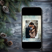 素朴Winter Pine Forest Woodlandの写真結婚 セーブザデート