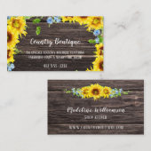 素朴Wood Country Business Cardのひまわり 名刺 (正面/裏面)
