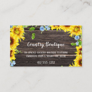 素朴Wood Country Business Cardのひまわり 名刺