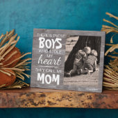 素朴Wood From Mom's お気に入りの Boys Photo Plate フォトプラーク (側面)