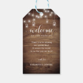 素朴Wood String Lightsのスクリプ結婚トへようこそ ギフトタグ (裏面)