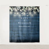 素朴Wood String Lightsの写結婚真背景 タペストリー (正面)