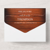 素朴Wood String Lights きらめく Photo結婚's オールインワン招待状 (裏面)