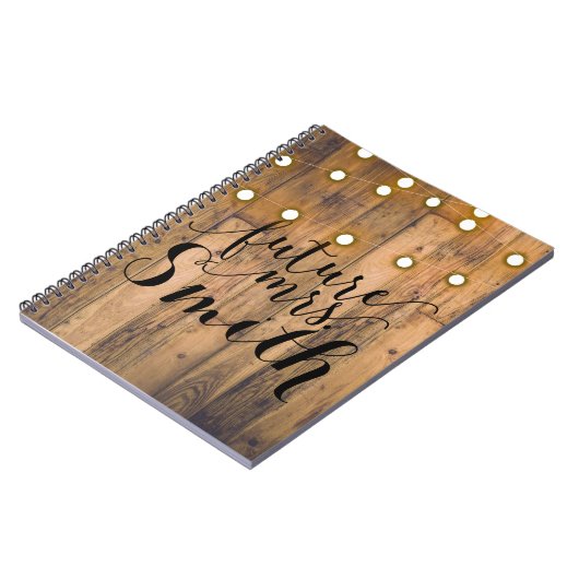 素朴Wood & String Lights Future Mrs. ノートブック (左側)