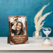 素朴Wood & White Lace卒業写真 フォトプラーク (側面)