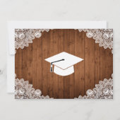 素朴Wood & White Lace卒業写真Invitati 招待状 (裏面)