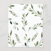 素朴Woodland Animals Greeneryメッセージカード (裏面)