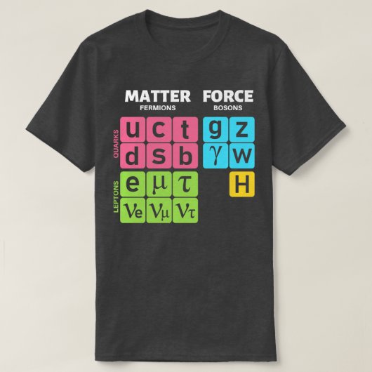 素粒子物理学の標準モデル1 Tシャツ (デザイン正面)