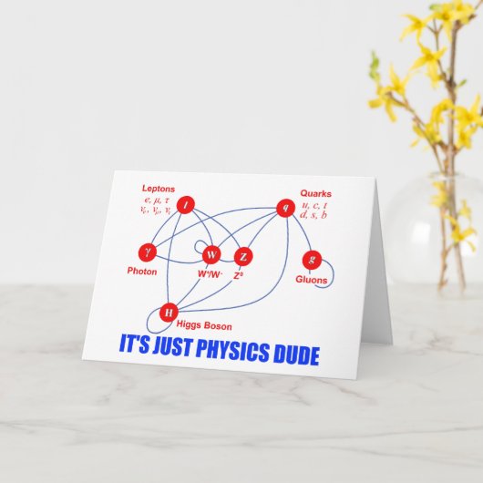 素粒子物理学ヒッグスボソンクークス カード (黄色い花)