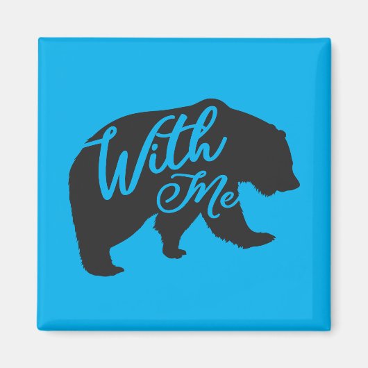 素顔で我慢せおもしろい マグネット (正面)