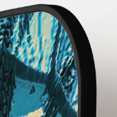 紡糸ターコイズフラクタル ピックルボールラケット (左詳細)