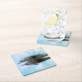 紡績工のイルカ|オアフハワイ スクエアペーパーコースター (インサイチュ)