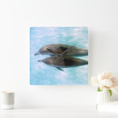 紡績工のイルカ|オアフハワイ スクエア壁時計 (ホーム)