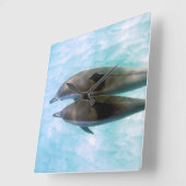 紡績工のイルカ|オアフハワイ スクエア壁時計 (傾斜)