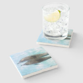 紡績工のイルカ|オアフハワイ ストーンコースター (横)