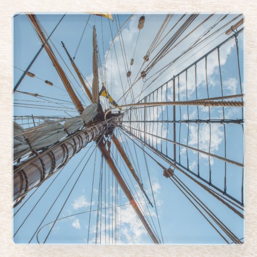 索具に ガラスコースター (正面)