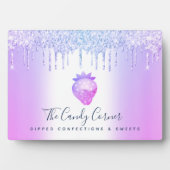 紫いちごグリッタードリップシェフデザートスイーツ フォトプラーク (正面)