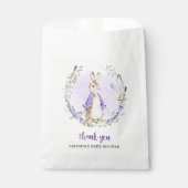 紫うさぎ赤ちゃんシャワー フェイバーバッグ (正面)