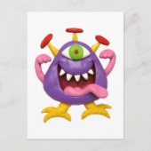 紫おっちょこちょいのの怪物 ポストカード (正面)