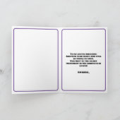 紫おもしろいと白の写真夫の誕生日 カード (内部)