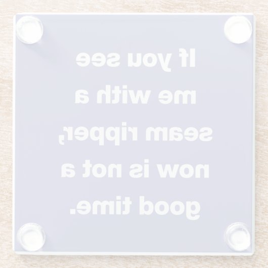 紫おもしろいのキルター問題引用文 ガラスコースター (裏面)