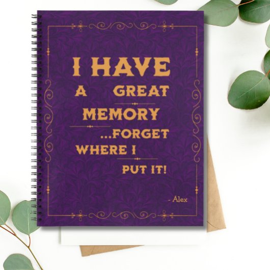 紫おもしろいをリストアップする忘れ深い人のための引用文 ノートブック