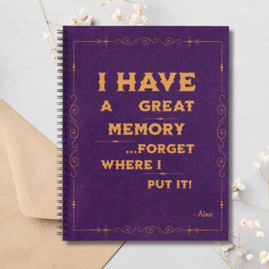 紫おもしろいをリストアップする忘れ深い人のための引用文 ノートブック