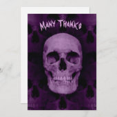 紫おもしろいハロウィンスカル多感謝してい数 シーズンカード (正面/裏面)