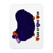 紫おもしろいラム年中国の〔占星術の〕十二宮図P磁石 マグネット (縦)