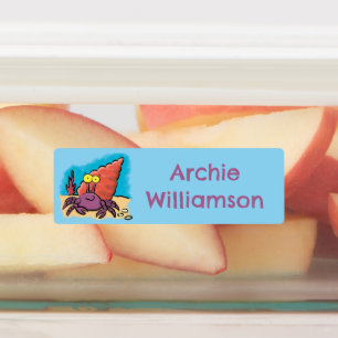 紫おもしろい唐草のヤニガニパーソナライズされた ラベル