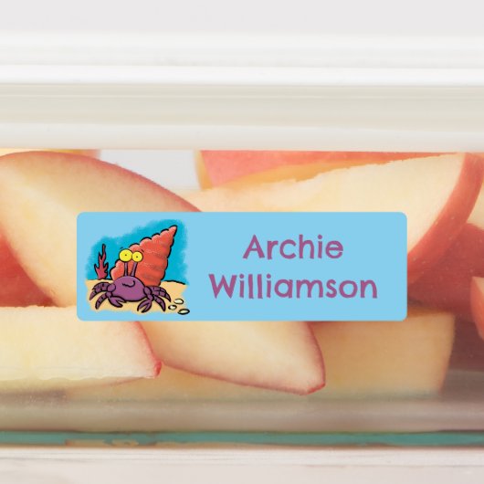 紫おもしろい唐草のヤニガニパーソナライズされた ラベル (貼付)